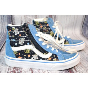 Vans Sk8 High Top Shoe Cosmic Zoo Kid's Size 13 Blue Side Zipper Glow in Dark